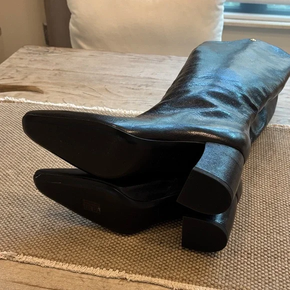 Tory Burch Black Leather Heeled Boots - Picture 6 of 6